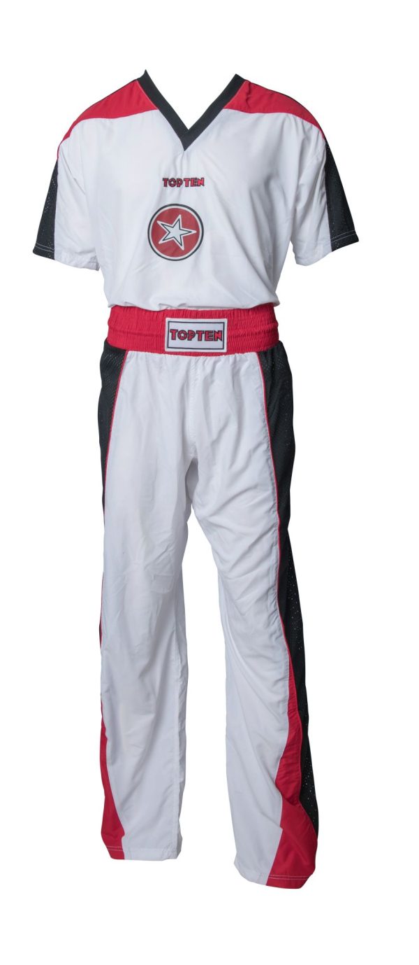 Kickboxing uniform “Star” for Kids - size 130 = 130 cm, white-black - Image 2