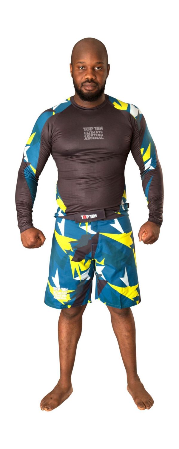 Rash Guard “Jungle” - long sleeve, blue-yellow, size S - Image 5