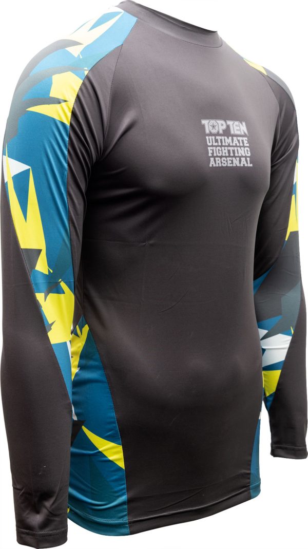 Rash Guard “Jungle” - long sleeve, blue-yellow, size S - Image 2