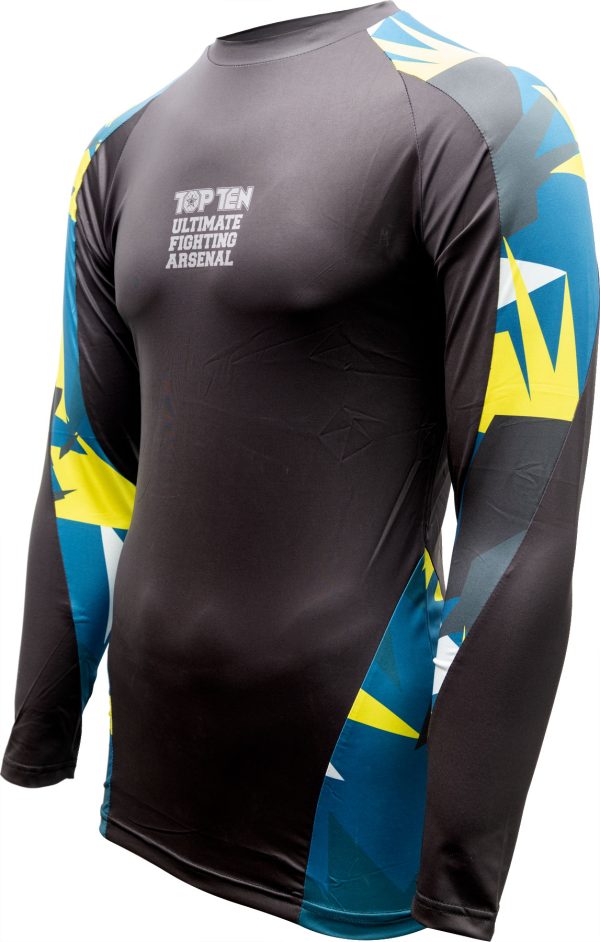 Rash Guard “Jungle” - long sleeve, blue-yellow, size S - Image 3