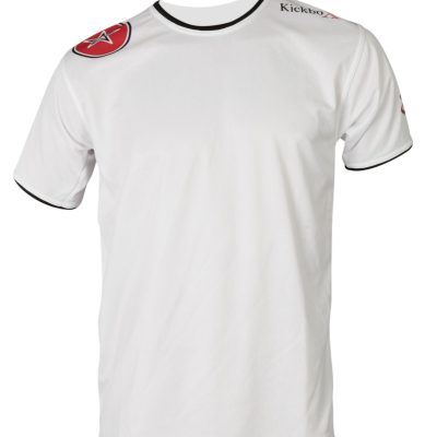 T-Shirt “KickboXing” with print on shoulder - white, size XS