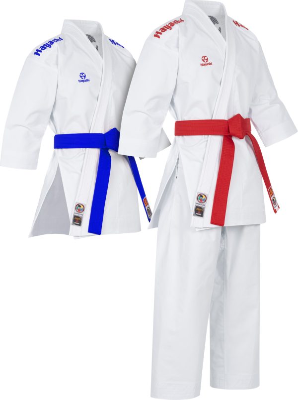 Karate Gi Set “Migoto” - white-red, white-blue embroidery, size 150 cm