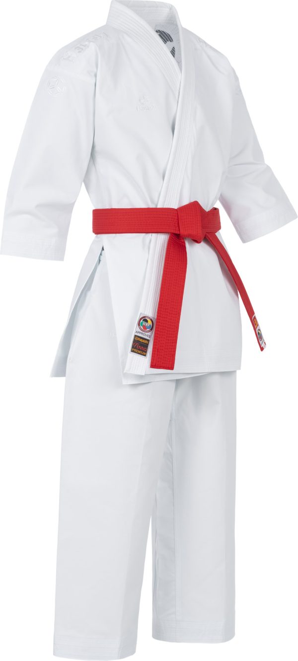 Karate gi “Tenno Premium” - white, with white embroidery, size 130 cm