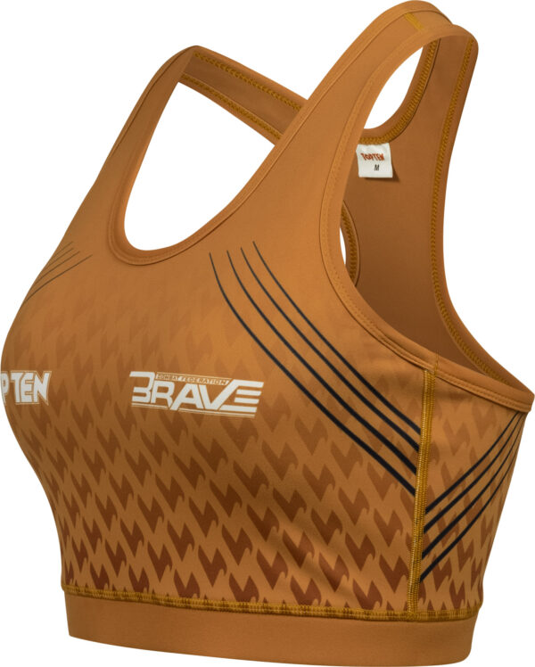 Sports Bra “BRAVE Fight Night” - brown, size S - Image 3