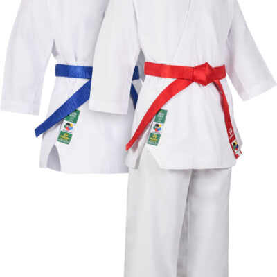 Green Karate-Gi Set “Premium Kumite Competition” (WKF approved) - white-red, white-blue, size 150 cm