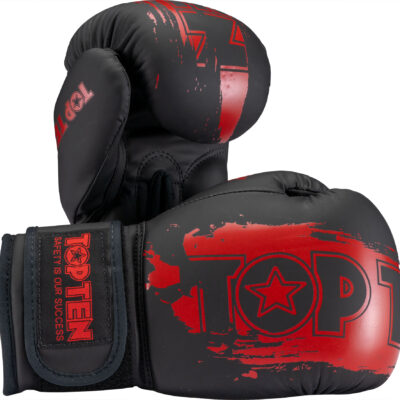 Boxing gloves “Power Ink Kids” - 6 oz, black-red, KidsCut