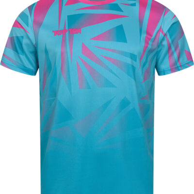 T-Shirt “Borrado” - turquoise-pink, size XS