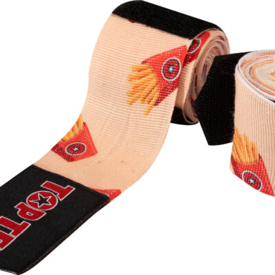 Elastic hand wraps “Budo Fries” - 5 cm x 250 cm, yellow-red